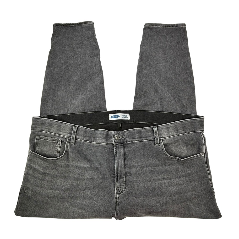 Old Navy Women Plus 24 Rockstar Super Skinny Gray Built-In‎ Warm Stretch Jeans - Picture 15 of 16